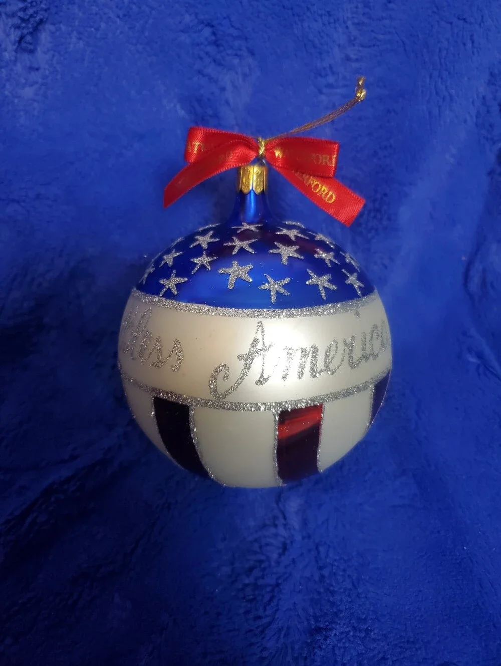 Waterford Holiday Heirlooms God Bless America Ball Collectors Ornament : READ
